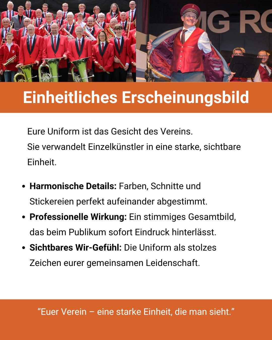 Die wichtigsten Kriterien für Musikuniformen 4 Musikuniformen einheitliches Erscheinungsbild